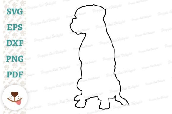 Boxer Dog Outline Svg Png Dxf Cut File