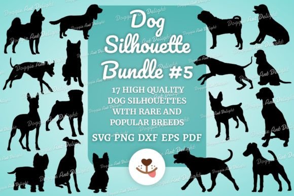 Dog Silhouette SVG Cut File Bundle 5