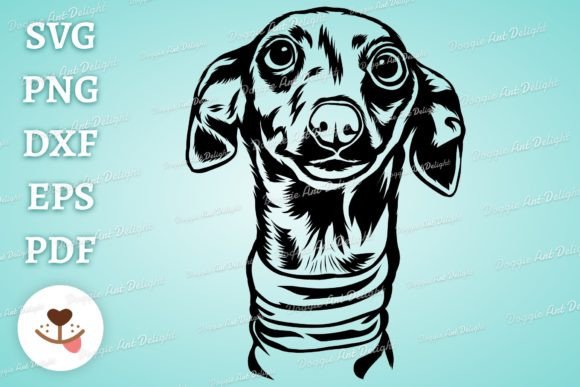 Greyhound Puppy Dog Portrait Svg Png Dxf