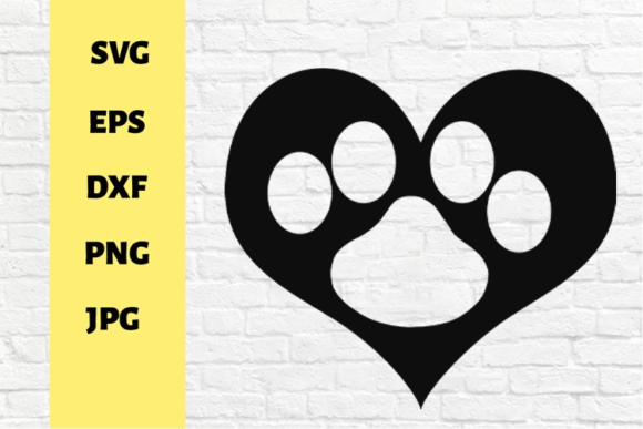 Heart with Paw Print Svg Dog Cat Feet Review