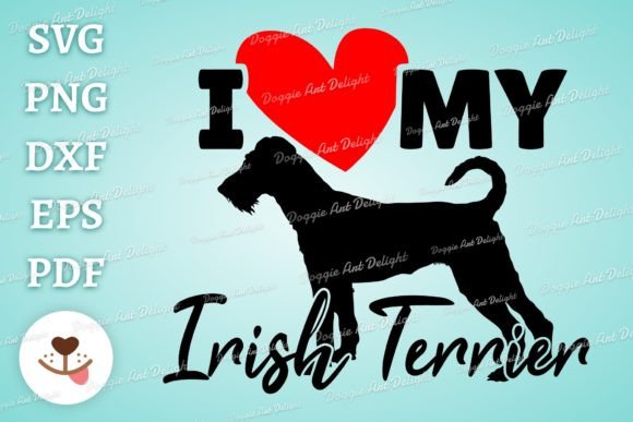 I Love My Irish Terrier Dog Png Svg Dxf